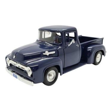 Imagem de Miniatura Ford F100 Pickup 1955/56 Azul Metal 1:24 - Motormax, Azul