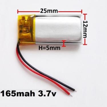 Imagem de Bateria 3.7v 165 Mah 5mm X12mm X25mm 2 Fios 501225 - bgb