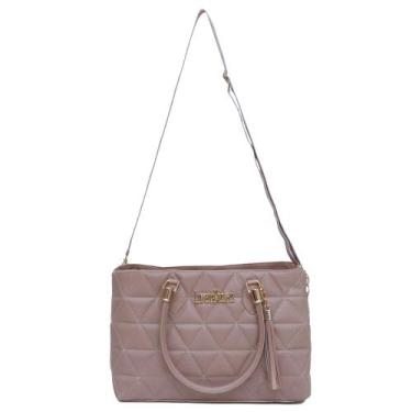 Imagem de Bolsa sacola feminina bordada alça transversal - ZBOLSA, Nude