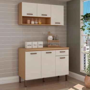 Imagem de Cozinha Compacta Genialflex Essência C/tampo Freijó Bco Laca