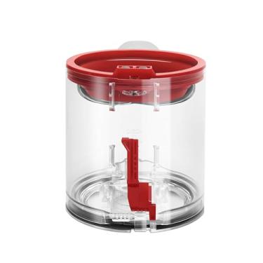 Imagem de Adequado para recipiente de pó a vácuo Dyson V7 V8, transparente com tampa vermelha, 20,4 cm x 14,5 cm