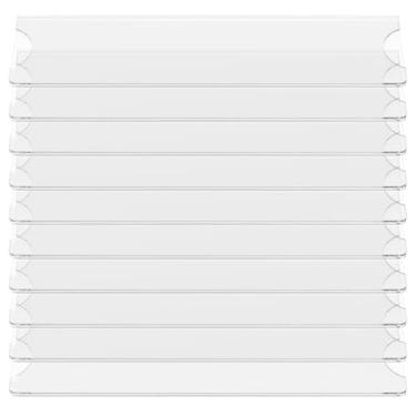 Imagem de Suporte de placa de identificação de acrílico transparente com fita adesiva dupla face, suportes de placa de identificação práticos e transparentes para escritório, casa, sala de aula, loja