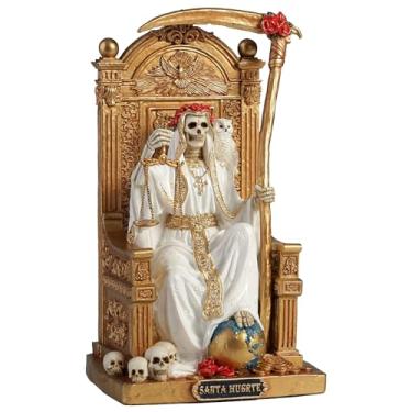 Imagem de Veronese Design Escultura colecionável de decoração de casa de Papai Noel Muerte On Throne com foice e escama de polystone pintada à mão
