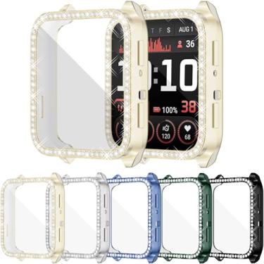 Imagem de RICHONE [Pacote com 5] Protetor de tela brilhante compatível com a capa Venu X1 GPS Smartwatch, capa protetora completa para Garmin Venu X1 flexível TPU (dourado, verde, azul, preto, prata)