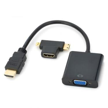 Imagem de Cabo conversor HDMI macho para fêmea+cabo conversor micro HDMI - Omkar