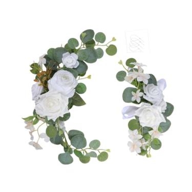 Imagem de Generic Arco de flores para casamento, guirlanda de flores, flores falsas, decoração de fundo, guirlanda floral para festa, cerimônia, placa de boas-vindas