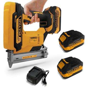Imagem de Pregador Brad Sem Fio 21V, Pinador Eletrico para Pregos 8mm, Pinador Bateria, com 2 Bateria para Carpintaria