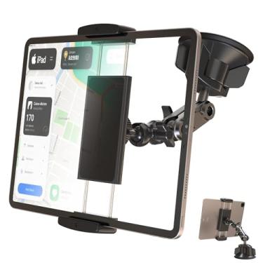 Imagem de VasSmtCPH Suporte de tablet para painel de carro e para-brisa universal ventosa para iPod e suporte de carro, suporte ajustável de 360° para telefones e tablets, compatível com dispositivos de 4,7 a