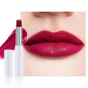 Imagem de HHLTOH 1 batom hidratante labial matizado – protetor labial fosco hidratante à prova d'água para mulheres, cor natural cremosa para lábios secos, acabamento fosco macio com aroma sutil (#12 Berry Rose
