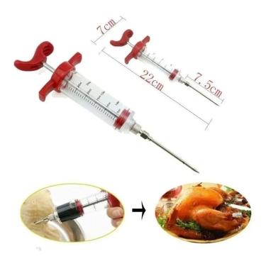 Imagem de 2X Seringa Injetora De Tempero Em Carnes Inox Cozinha Frango