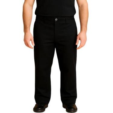 Imagem de Calça Metade Elástico Preta - Fardas Uniformes, 56, Preto