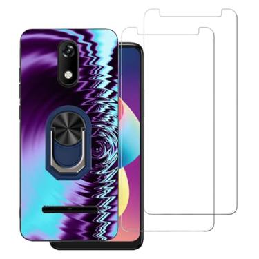 Imagem de DAMONDY Capa para Ans P550 com 2 protetores de tela, design de onda 3D de suporte, capas de telefone para homens e meninos, capa completa de TPU macio à prova de choque para Ans Artia Sp555d - Roxo