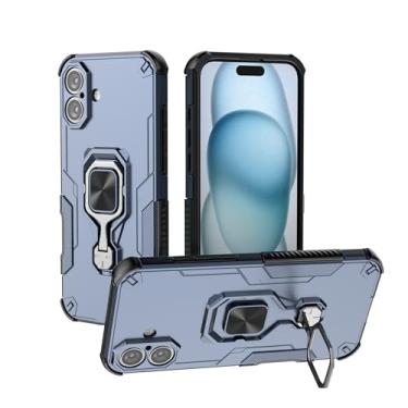 Imagem de SORAKA Capa para iPhone 16 Plus com suporte metálico giratório de 360 graus peça de ferro magnética para suporte magnético para telefone de carro