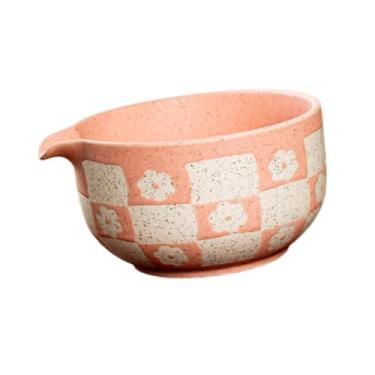 Imagem de ＫＬＫＣＭＳ Tigela de Matcha com bico, presente para casa e escritório para amigos/familiares, tigela de chá tradicional Chawan, Rosa