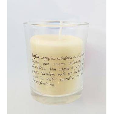 Imagem de Lembrancinha Maternidade Personalizada com Significado do nome do bebê - Vela Aromática 10 unidades