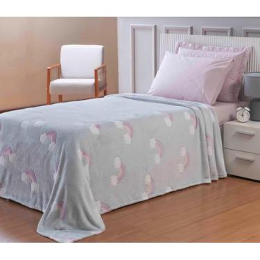 Imagem de Manta Shine Mágica Fluorescente Solteiro 1,50m x 2,20m – Microfibra Luminosa que Brilha no Escuro Infantil (ARCO-ÍRIS CINZA)