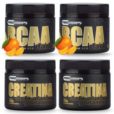 Imagem de Kit 2 BCAA Dark 150g e 2 Creatinas Beta Alanina Sem Sabor 100g - Pro C