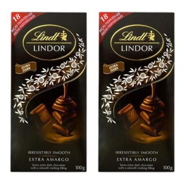 Imagem de Chocolate Extra Amargo, Lindt Lindor, 2 Barras De 100G