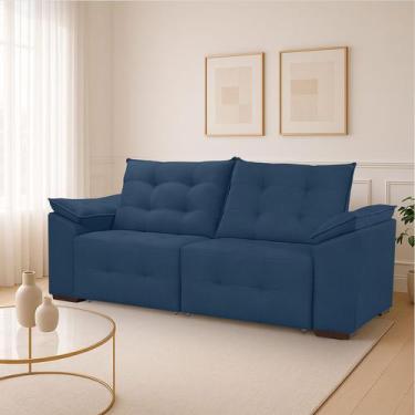 Imagem de Sofá Rayssa Reclinável Confortável Reforçado Veludo Premium - Los Herm