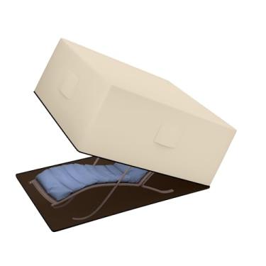 Imagem de HDCAXKJ Capas de móveis de pátio à prova d'água capa de espreguiçadeira externa resistente com zíper à prova de intempéries cadeiras de piscina protetor de sofá (213 cm C x 83 cm L x 89 cm A, bege e