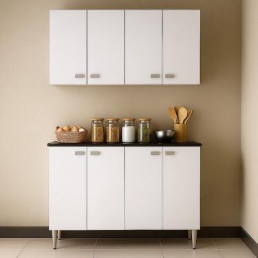 Imagem de Conjunto Multiuso 4 Peças 8 Portas para Cozinha Área Gourmet Escritório Área de Churrasco - Carol Branco