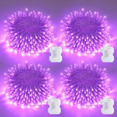 Imagem de Luzes de corda roxas de Halloween JMEXSUSS 4x5m 50 LED 8 modos