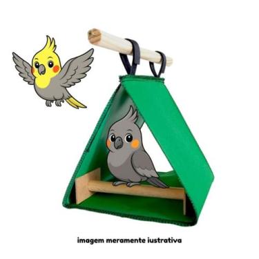 Imagem de Cabana Toquinha Suspensa com Poleiro para Aves Calopsitas ou Roedores 