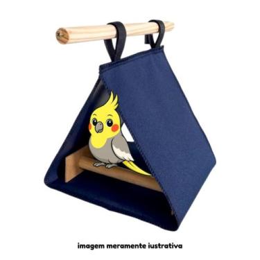 Imagem de Cabana Toquinha Suspensa com Poleiro para Aves Calopsitas ou Roedores 