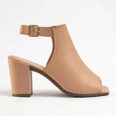 Imagem de Sandalia Feminina Fechada Estilo Peep Toe Salto Gross-Feminino