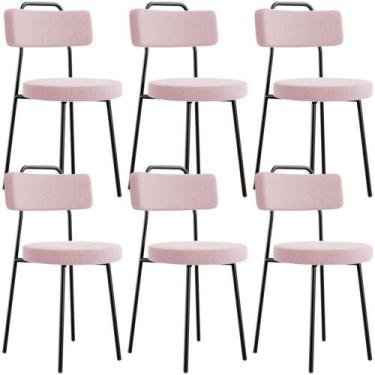 Imagem de Kit 06 Cadeiras Decorativas Estofada Para Sala De Jantar Barcelona L02