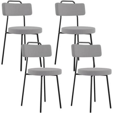 Imagem de Kit 04 Cadeiras Decorativas Estofada Para Sala De Jantar Barcelona L02