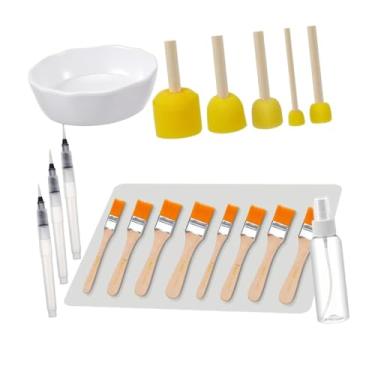 Imagem de Colaxi Canetas de pincel de água, pincéis de decoupage, cabo de madeira, desenho, pintura, conjunto de pincéis para brinquedos educativos, profissionais