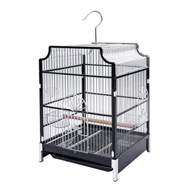 Imagem de Gaiola de pássaro grande de ferro forjado para periquito, canário, tentilhão, papagaio, gaiola de pássaro de viagem, gaiola de pássaro papagaio