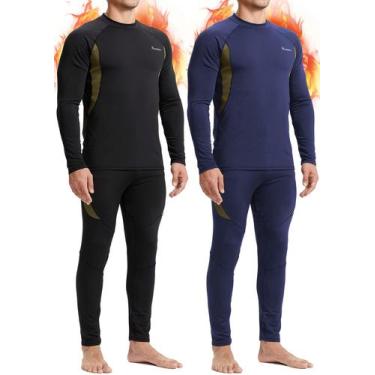 Imagem de Roupa íntima térmica Promision para homens, forrada de lã Long Johns