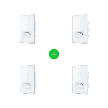 Imagem de Kit Tomada com Interruptor Inteligente ETS 2001 Branco Intelbras - 4 u