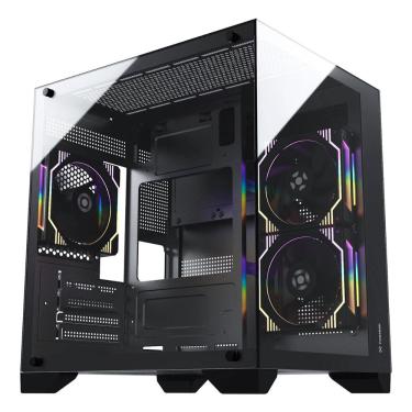 Imagem de Gabinete Gamer Aquário Fortrek Clarity - Vidro Temperado - Micro-ATX - Preto - 83456
