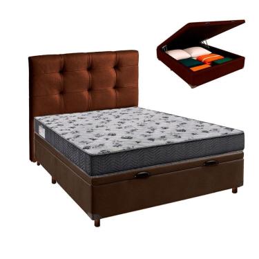Imagem de Kit Cama Box Bau + Cabeceira + Colchão Casal D33 - Iso100 - Ortobom