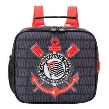 Imagem de Lancheira Térmica Corinthians Escolar Preta Timão Original - Xeryus
