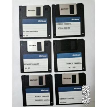 Imagem de 06 disquetes com ritmos para teclados yamaha psr-550/630/730