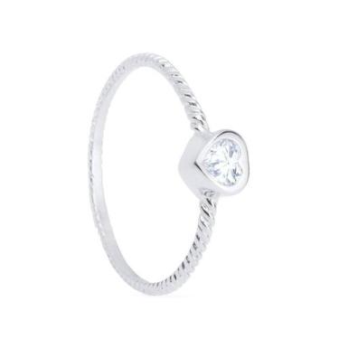 Imagem de Anel Prateado Solitário de Coração em Zircônia - KOZLO, Unica, 14