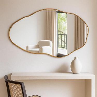 Imagem de Espelho Decorativo Grande Pedra 50x80 Orgânico de Parede para Cozinha 