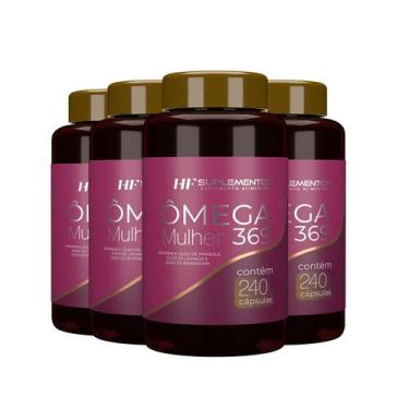 Imagem de 4x OMEGA 3 6 9 MULHER 240CAPS HF SUPLEMENTOS