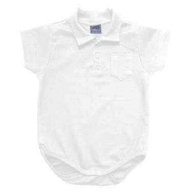 Imagem de Body Bebê Gola Polo Preto, Branco, Marinho, Vermelho - Suedine Algodão