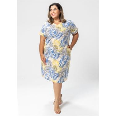Imagem de Vestido Pau a Pique Algodão Estampado Azul