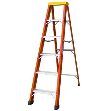 Imagem de Escada de Alumínio e Fibra de Vidro 5 Degraus Residencial 1,80m RAF-05