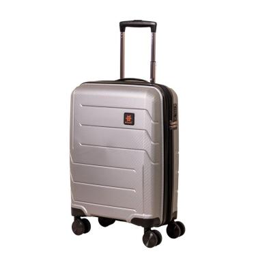 Imagem de Mala Pequena De Bordo Navegat Expansível Cinza Metálico Rodas Duplas Cadeado Tsa Polipropileno