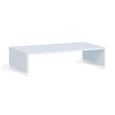 Imagem de Suporte Apoio de Mesa Para Monitor Pc Notebook em MDF Bancada Escritório Home Office Quarto Gamer(50x20cm,Branco)