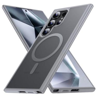 Imagem de [NO.1 Magnética] para Samsung Galaxy S24 Ultra capa compatível com MagSafe [fosco translúcido] [anti-impressões digitais] [à prova de choque militar] Capa rígida fina com amortecedor de silicone macio