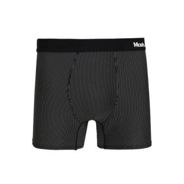 Imagem de Cueca Mash Boxer Microfibra Risca de Giz Preta, M/M