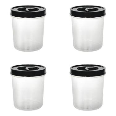 Imagem de 2X 4 Pote Porta Alimento Tampa De Rosca 1 Litro Kit 4 Peças